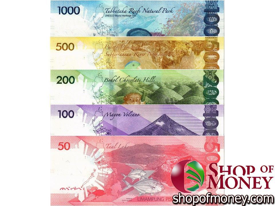 ФИЛИППИНЫ 50 100 200 500 1000 ПЕСО мини 2