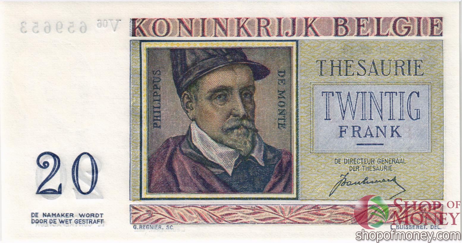 БЕЛЬГИЯ 20 ФРАНКОВ мини 2