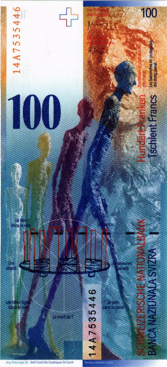 ШВЕЙЦАРИЯ 100 ФРАНКОВ мини 2