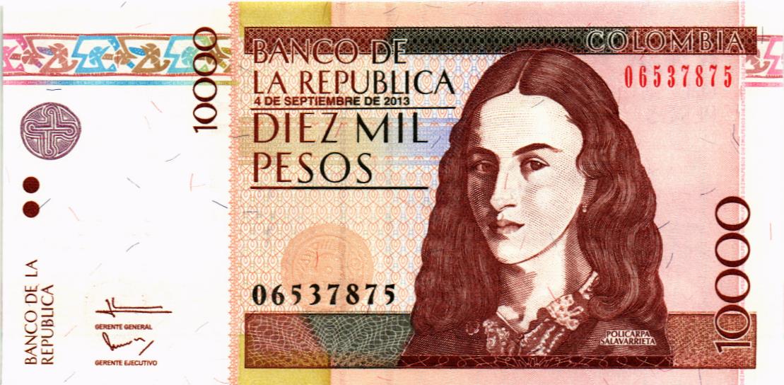 КОЛУМБИЯ 10000 ПЕСО (04.09.2013) мини 1