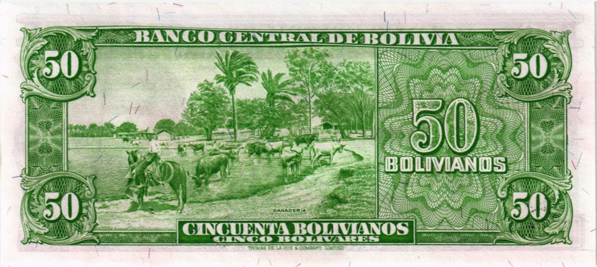 БОЛИВИЯ 50 БОЛИВИАНО мини 2