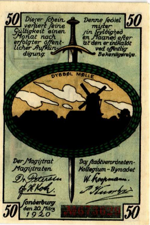 ДАНИЯ-ГЕРМАНИЯ 50 ПФЕННИГОВ (НОТГЕЛЬД) мини 1