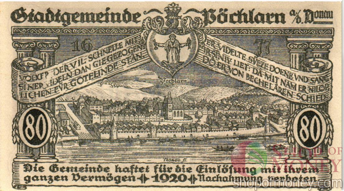 АВСТРИЯ 80 ХЕЛЛЕРОВ (НОТГЕЛЬД) мини 2