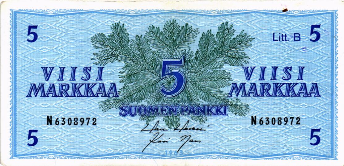 ФИНЛЯНДИЯ 5 МАРОК (Litt. B) мини 1