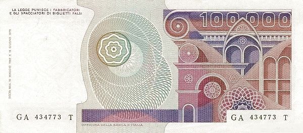 ИТАЛИЯ 100000 ЛИР мини 2