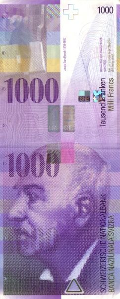 ШВЕЙЦАРИЯ 1000 ФРАНКОВ