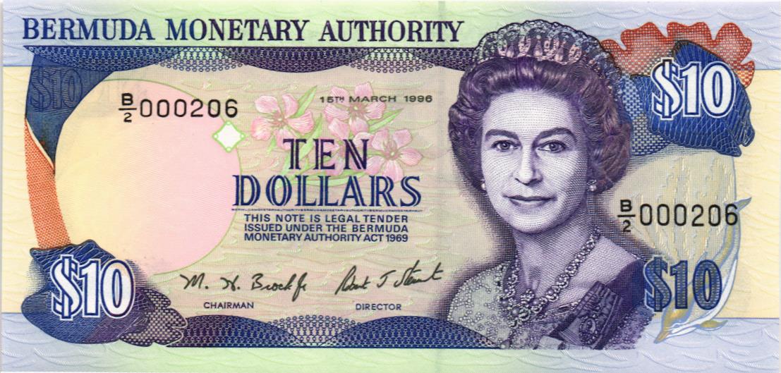 БЕРМУДСКИЕ ОСТРОВА 10 ДОЛЛАРОВ