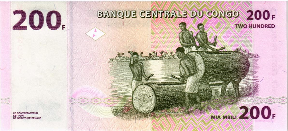 КОНГО ДР 200 ФРАНКОВ мини 2
