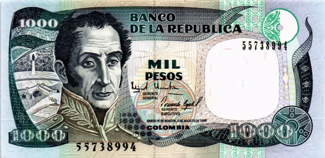КОЛУМБИЯ 1000 ПЕСО (02.08.1995) мини 1