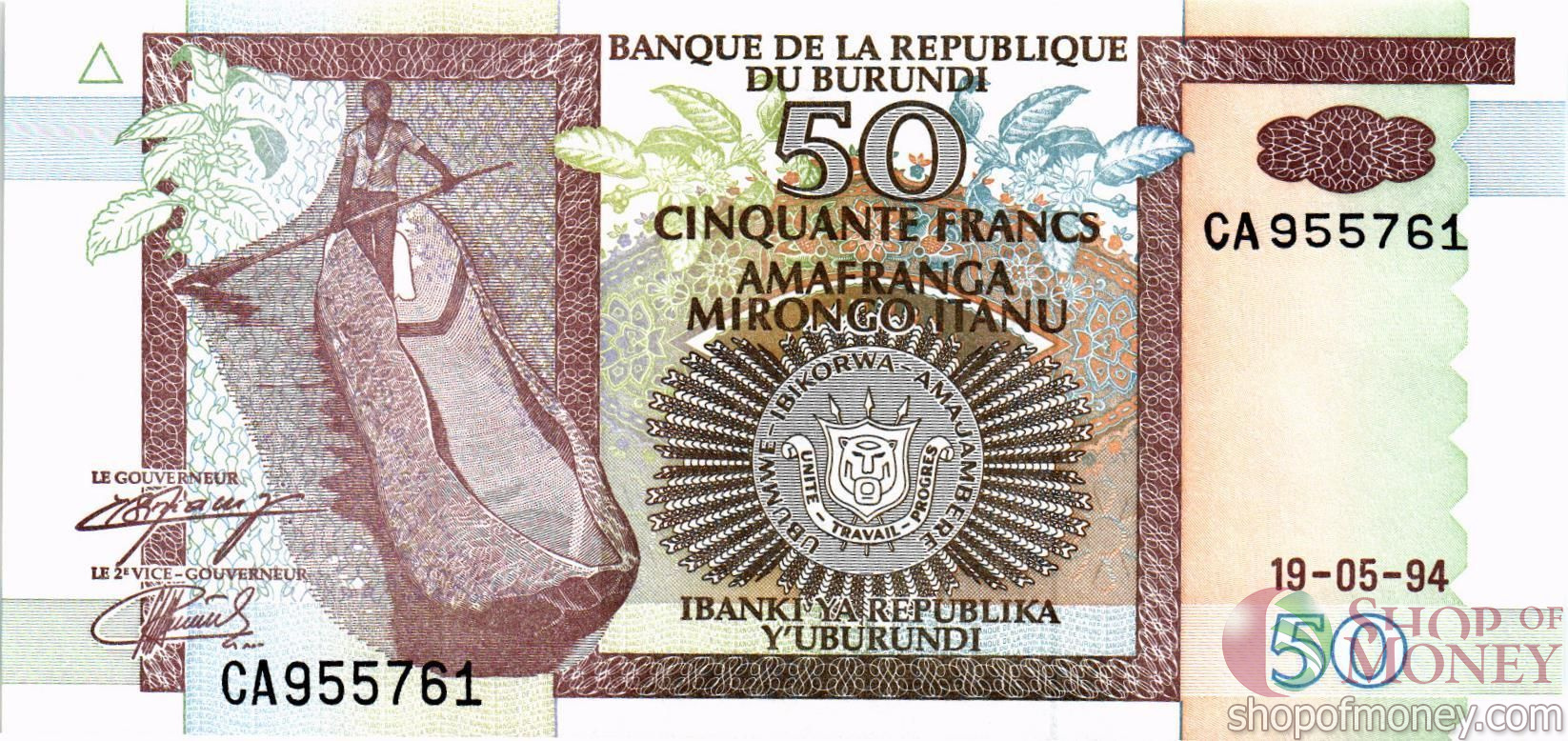 БУРУНДИ 50 ФРАНКОВ мини 1