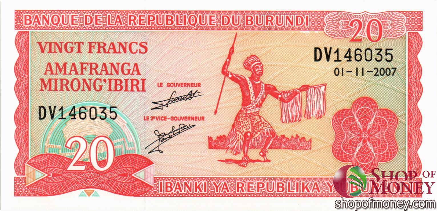 БУРУНДИ 20 ФРАНКОВ мини 1