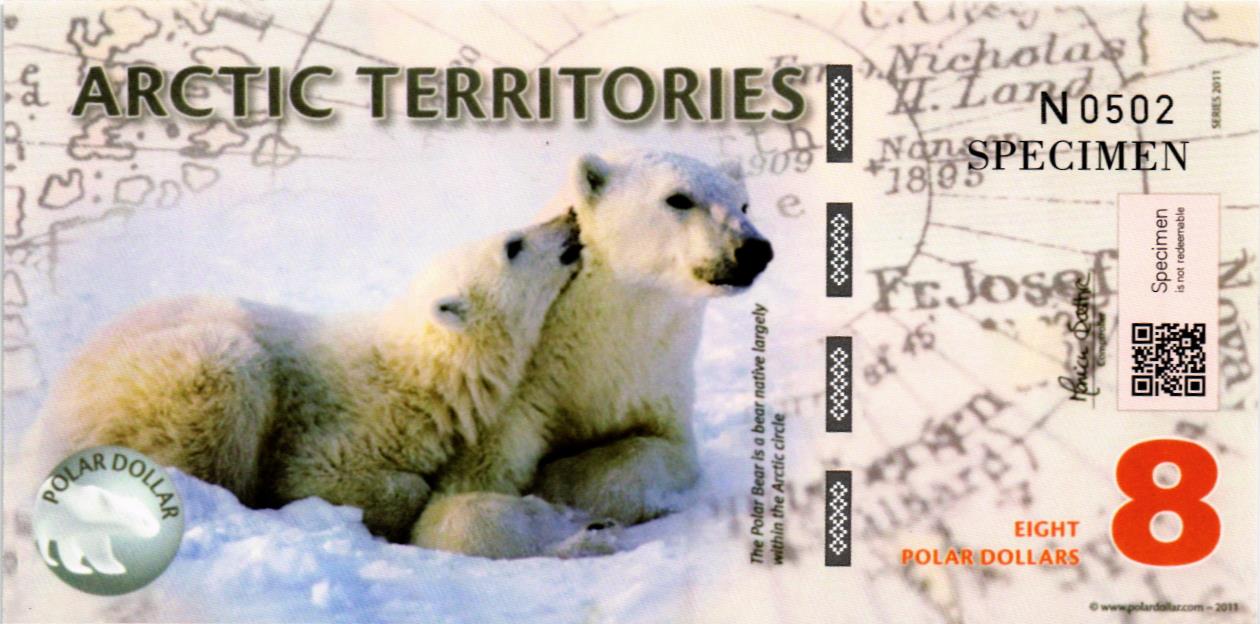 АРКТИЧЕСКИЕ ТЕРРИТОРИИ 8 ДОЛЛАРОВ (ОБРАЗЕЦ) мини 1