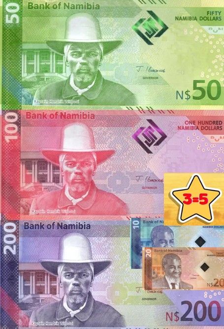 НАМИБИЯ 50 100 200 ДОЛЛАРОВ (10 + 20 в подарок) мини 1