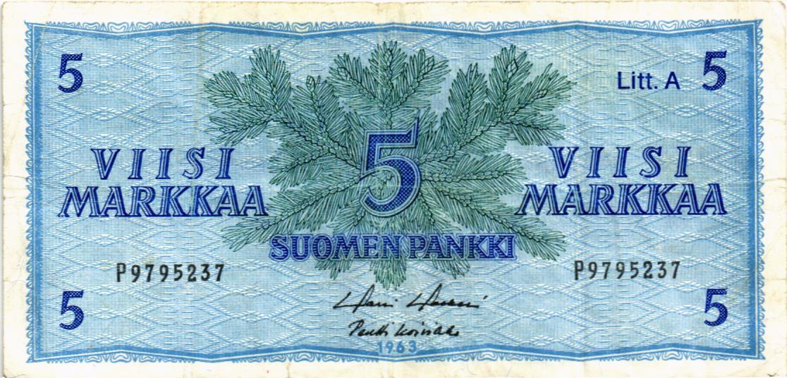 ФИНЛЯНДИЯ 5 МАРОК (Litt. B) мини 1