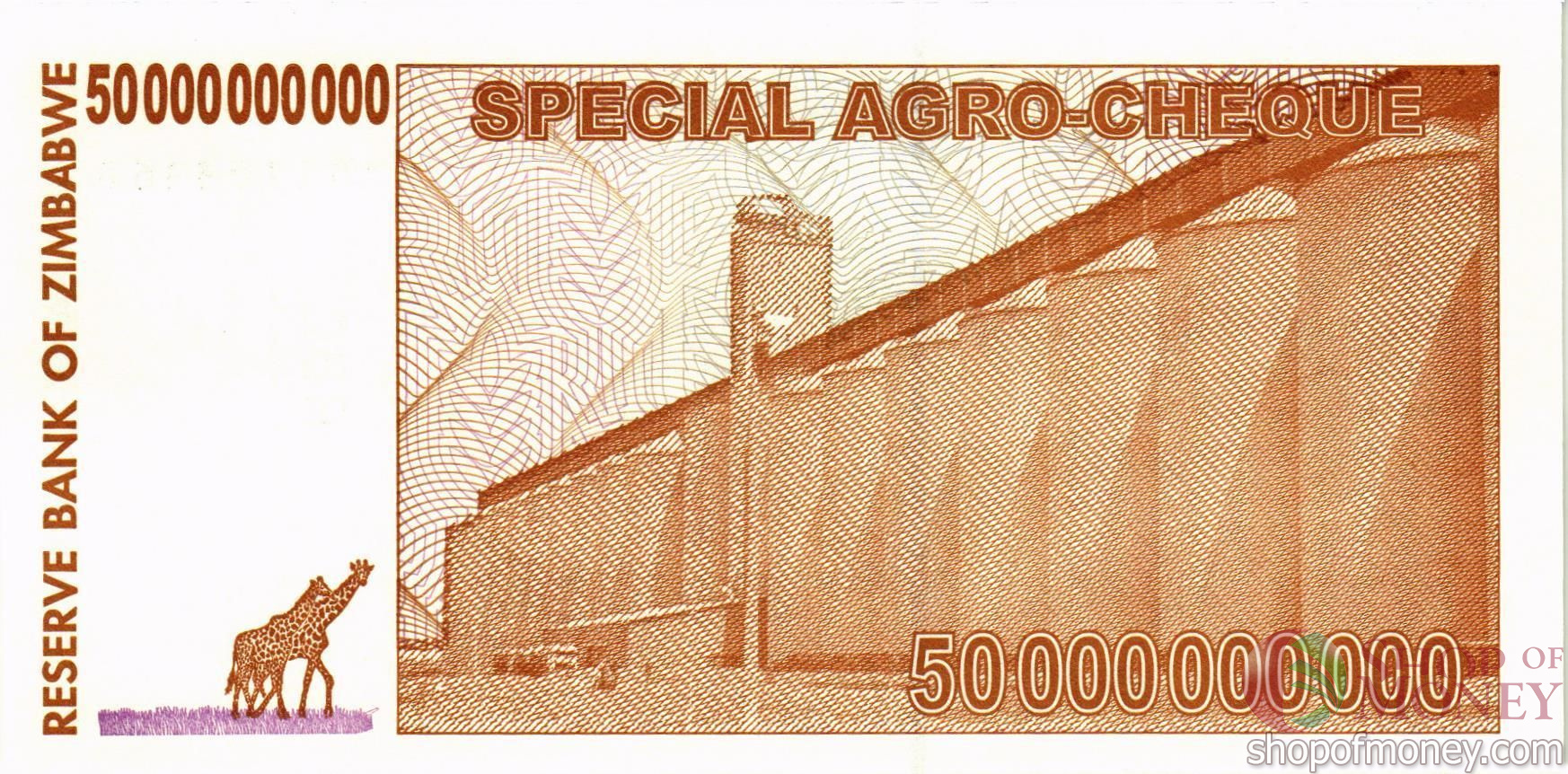 ЗИМБАБВЕ 50000000000 ДОЛЛАРОВ мини 2
