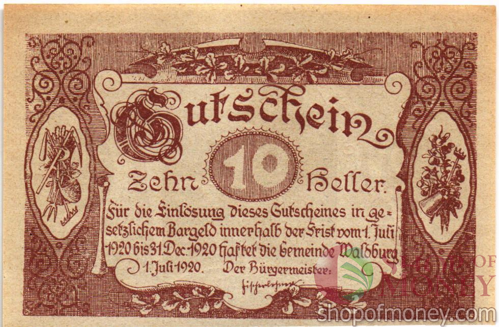 АВСТРИЯ 10 ХЕЛЛЕРОВ (НОТГЕЛЬД) мини 1