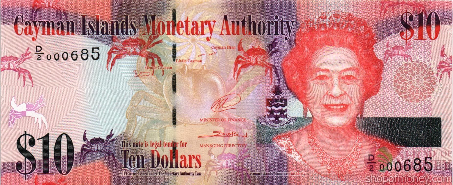 КАЙМАНОВЫ ОСТРОВА 10 ДОЛЛАРОВ мини 1