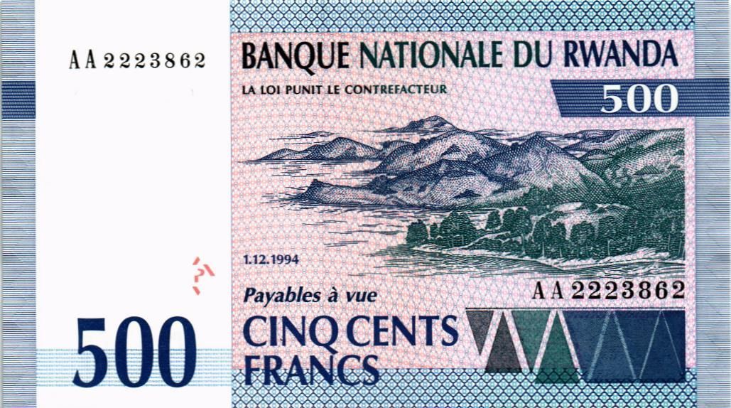 РУАНДА 500 ФРАНКОВ