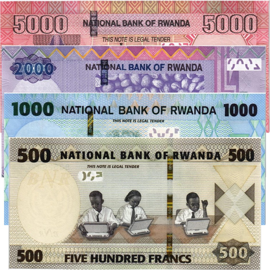 РУАНДА НАБОР 5000-2000-1000-500 ФРАНКОВ мини 2