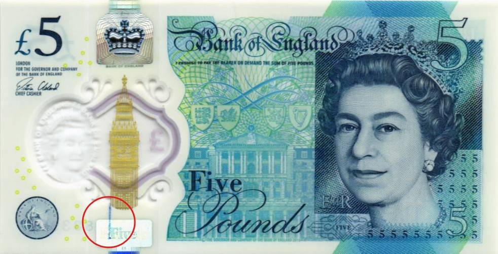 ВЕЛИКОБРИТАНИЯ/АНГЛИЯ 5 ФУНТОВ мини 3