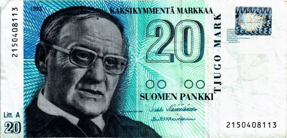 ФИНЛЯНДИЯ 20 МАРОК (Litt. A)