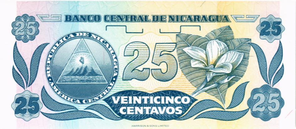 НИКАРАГУА 25 ЦЕНТАВО (-AA-) мини 2