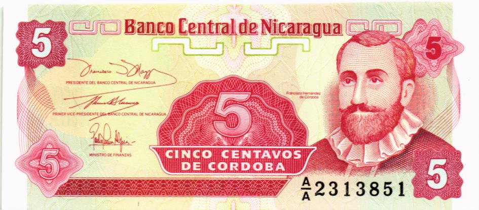 НИКАРАГУА 5 ЦЕНТАВО (-AA-) мини 1