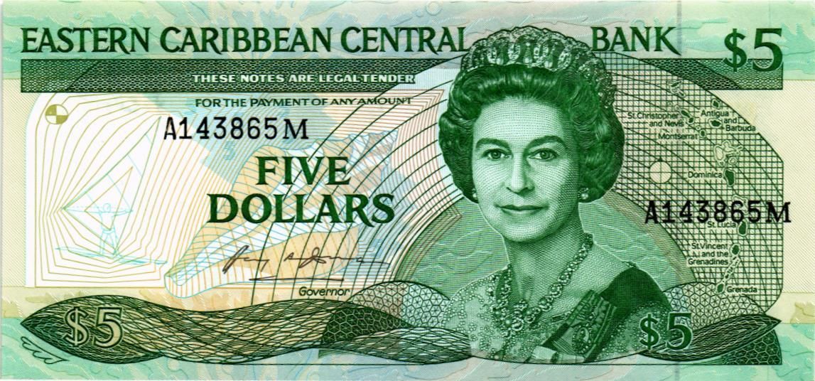 ВОСТОЧНЫЕ КАРИБЫ 5 ДОЛЛАРОВ (M - Монтсеррат) мини 1