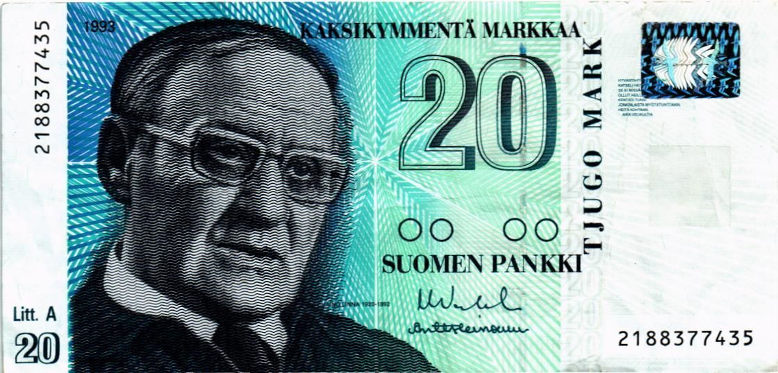 ФИНЛЯНДИЯ 20 МАРОК (Litt. A) мини 1