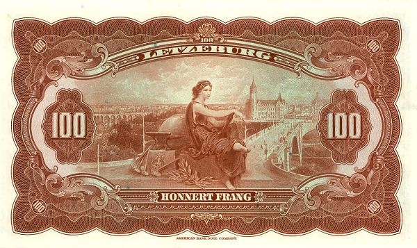 ЛЮКСЕМБУРГ 100 ФРАНКОВ мини 2