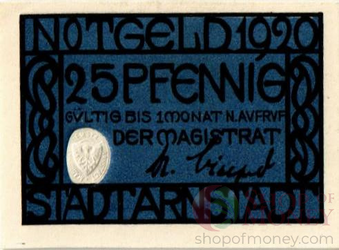 ГЕРМАНИЯ 25 ПФЕННИГОВ (НОТГЕЛЬД)