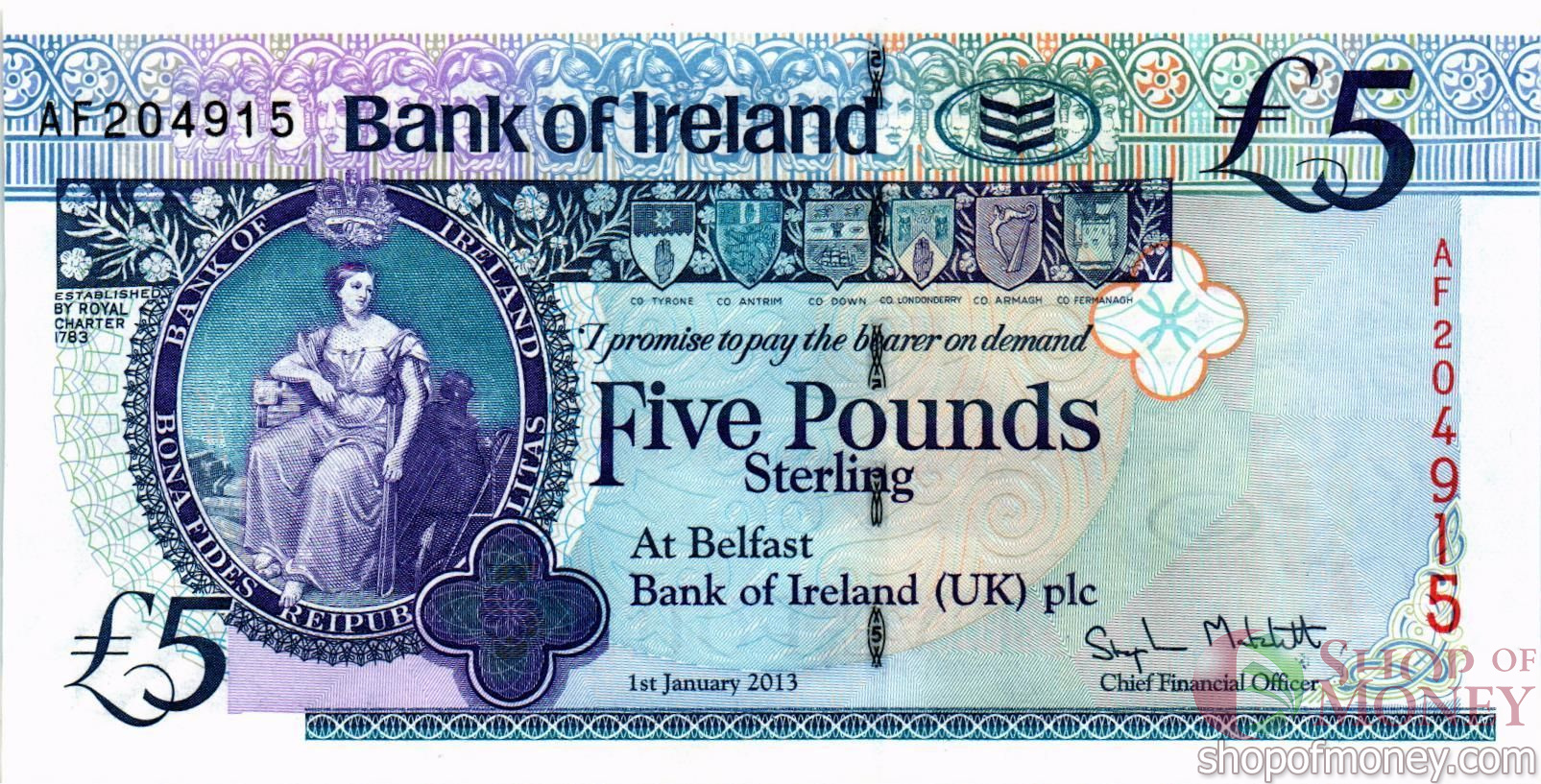 СЕВЕРНАЯ ИРЛАНДИЯ 5 ФУНТОВ