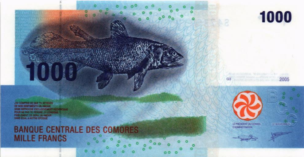 КОМОРСКИЕ ОСТРОВА 1000 ФРАНКОВ