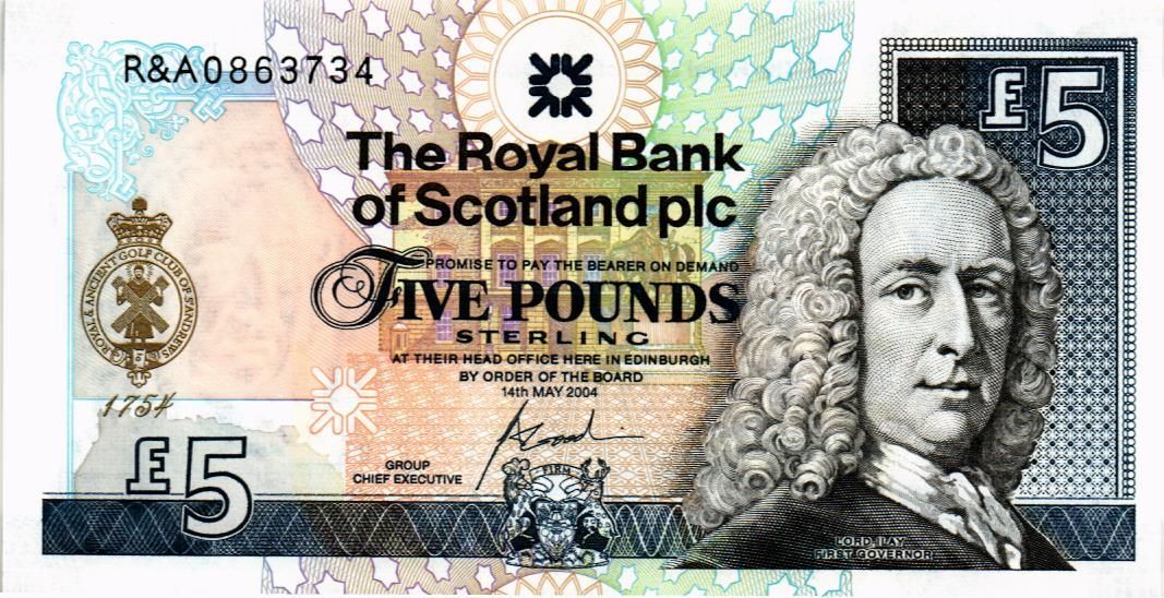 ШОТЛАНДИЯ 5 ФУНТОВ (ROYAL BANK OF SCOTLAND) мини 1