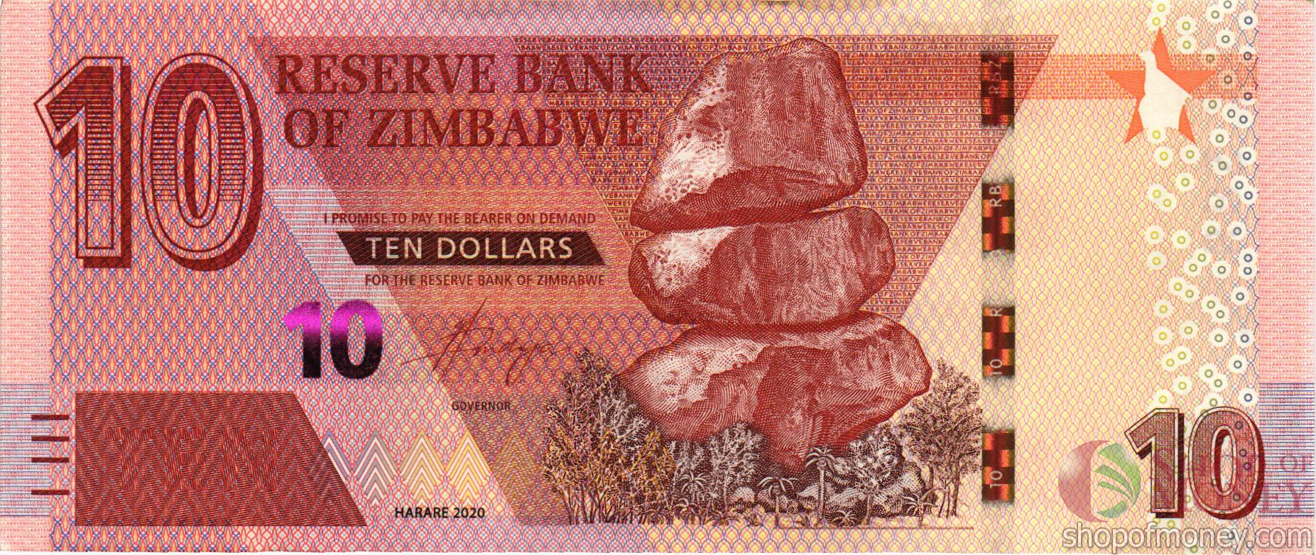 ЗИМБАБВЕ 10 ДОЛЛАРОВ