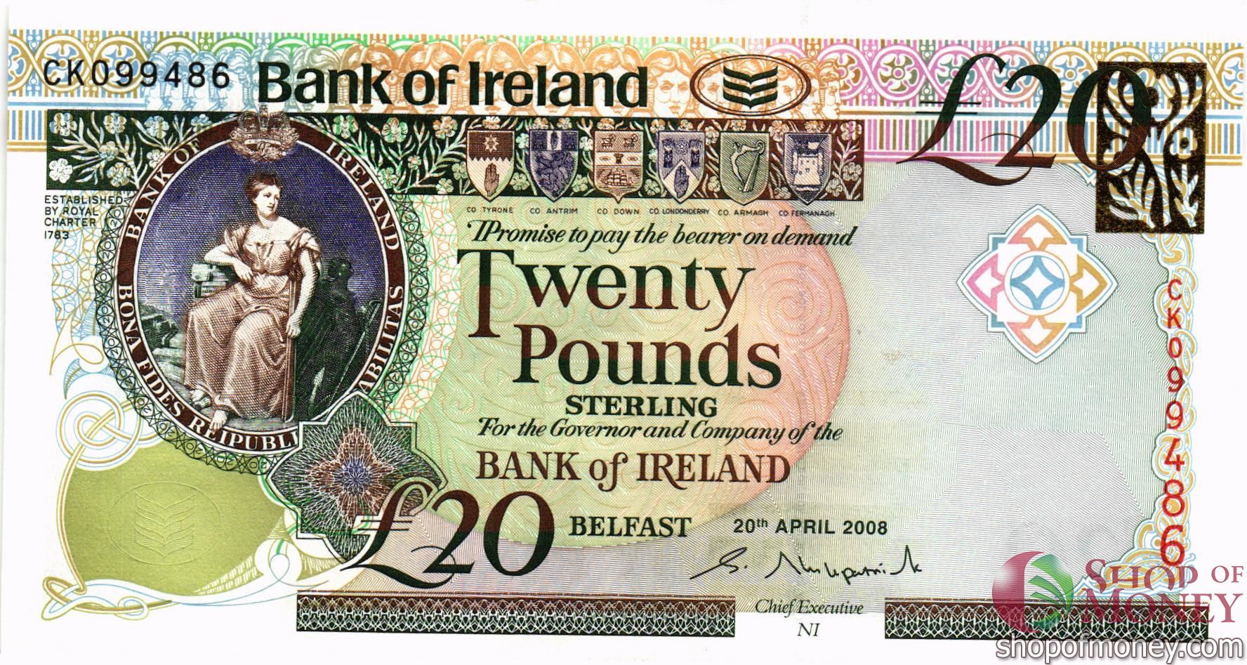 СЕВЕРНАЯ ИРЛАНДИЯ 20 ФУНТОВ