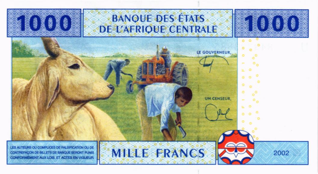 ЦЕНТРАЛЬНАЯ АФРИКА 1000 ФРАНКОВ мини 2