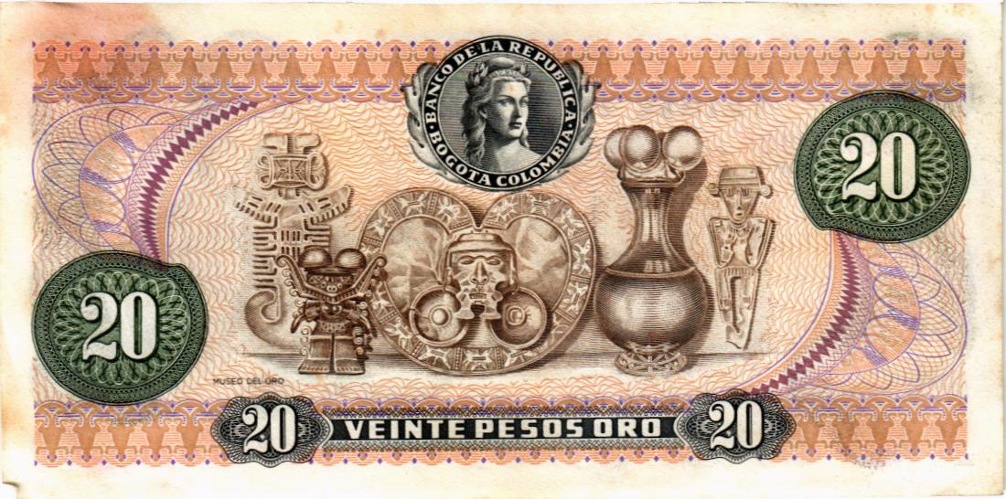 КОЛУМБИЯ 20 ПЕСО мини 2