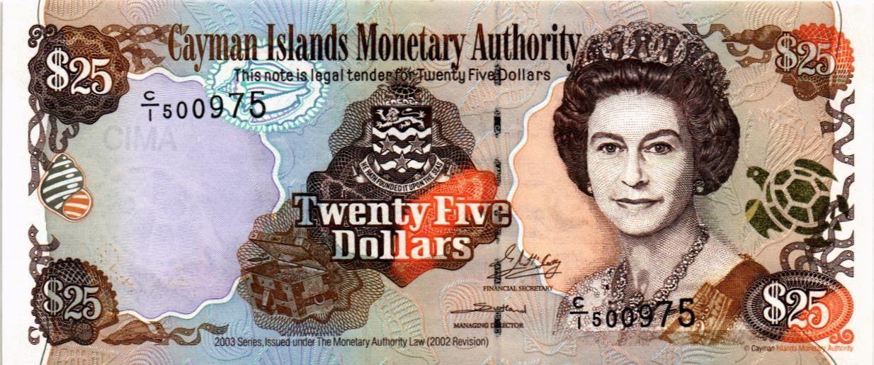 КАЙМАНОВЫ ОСТРОВА 25 ДОЛЛАРОВ