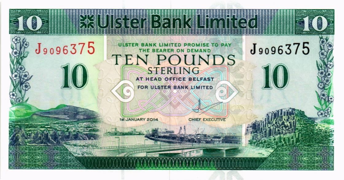 СЕВЕРНАЯ ИРЛАНДИЯ 10 ФУНТОВ (ULSTER BANK) мини 1