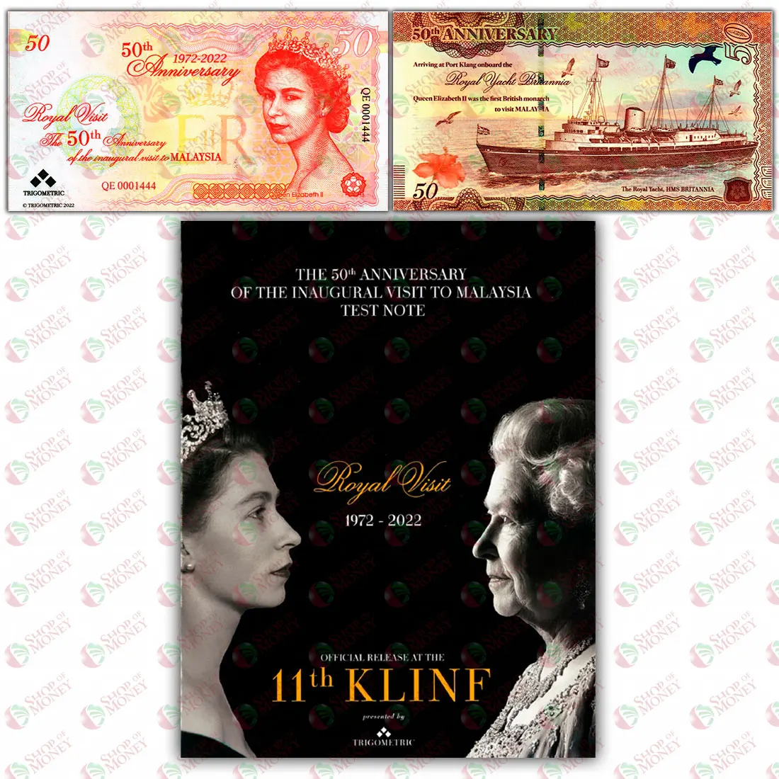 КОРОЛЕВА ЕЛИЗАВЕТА II (ТЕСТОВАЯ БАНКНОТА - В БУКЛЕТЕ)