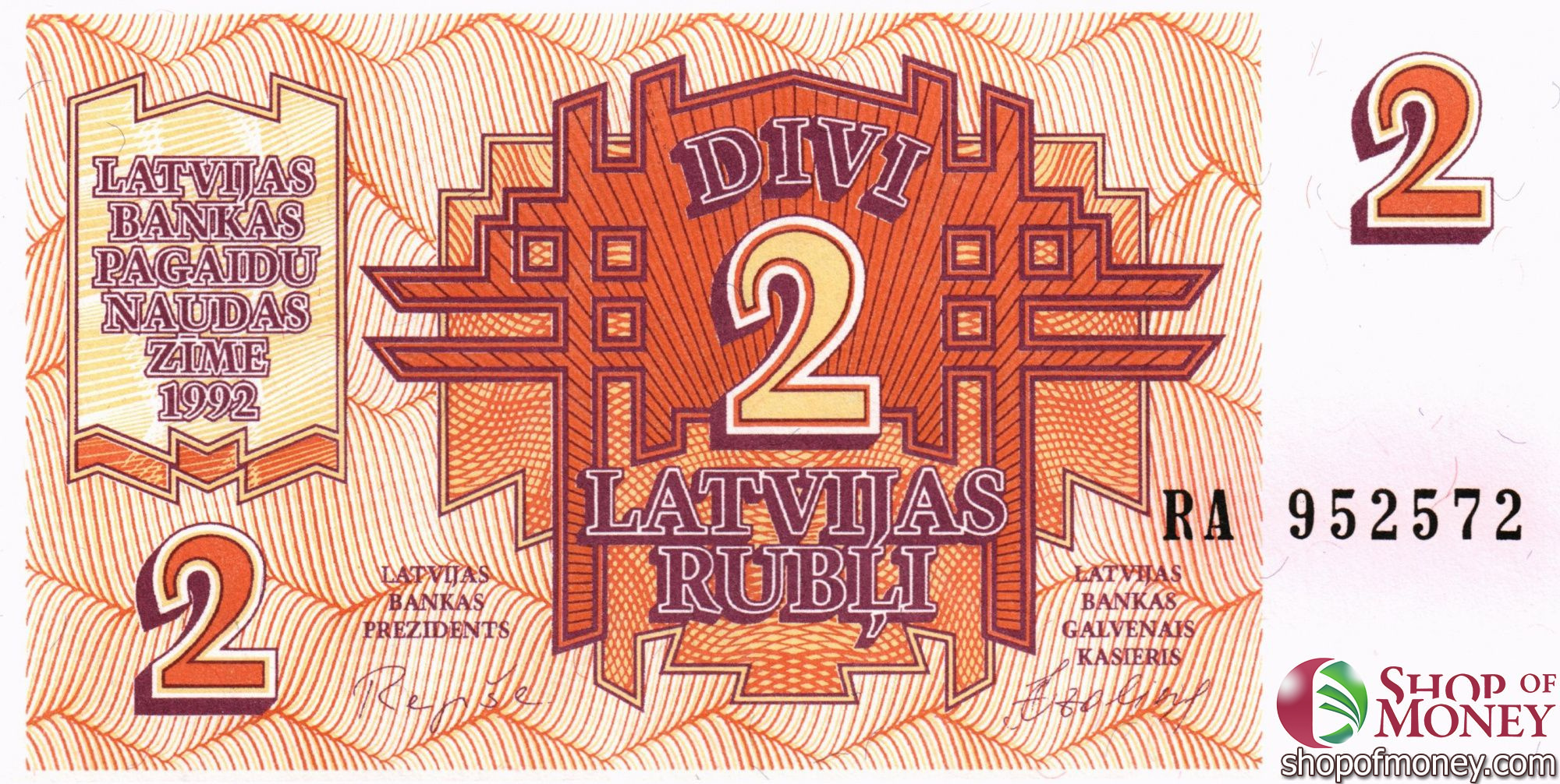 ЛАТВИЯ 2 РУБЛЯ мини 1