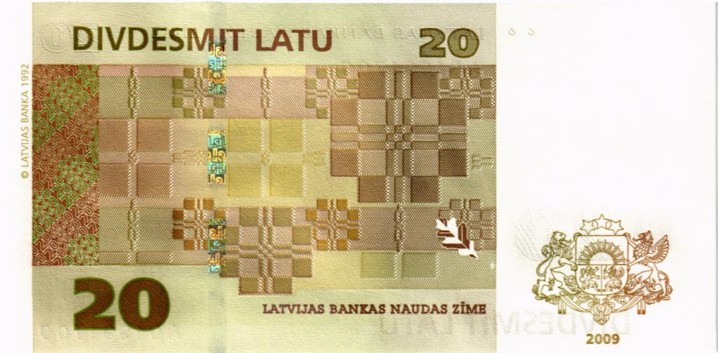ЛАТВИЯ 20 ЛАТ мини 2