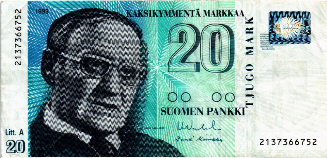 ФИНЛЯНДИЯ 20 МАРОК (Litt. A) мини 1