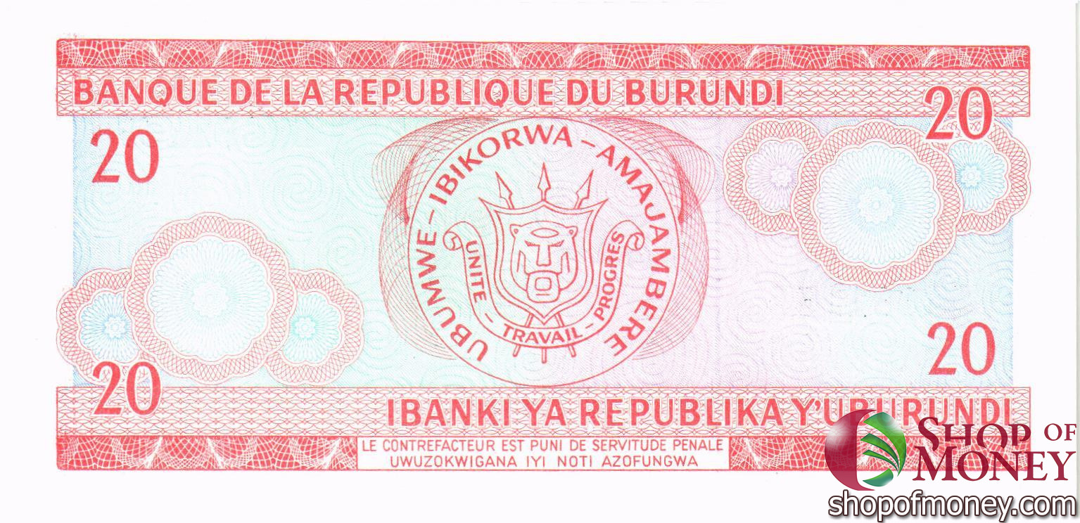 БУРУНДИ 20 ФРАНКОВ мини 2