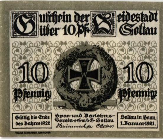 ГЕРМАНИЯ 10 ПФЕННИГОВ (НОТГЕЛЬД) мини 1