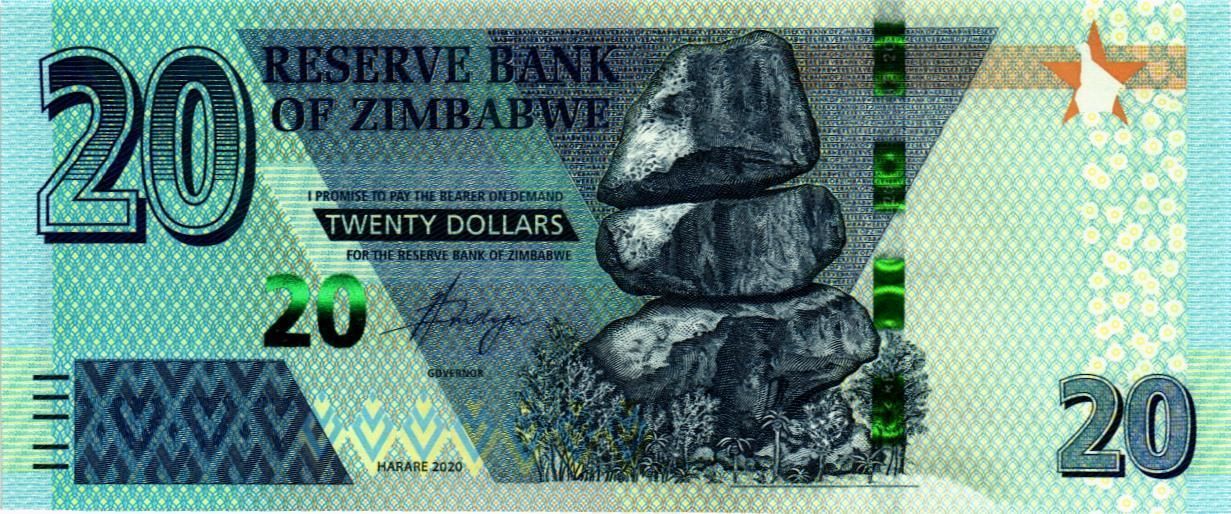 ЗИМБАБВЕ 20 ДОЛЛАРОВ