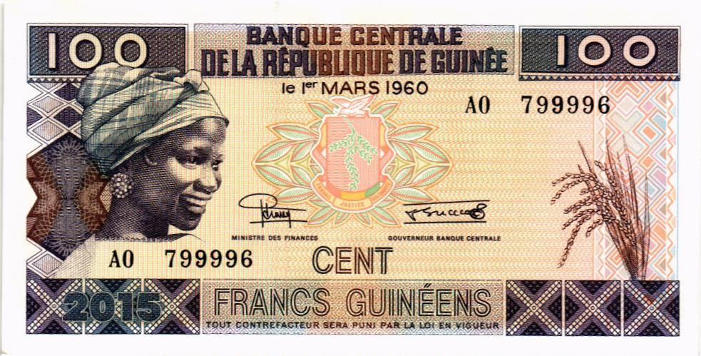 ГВИНЕЯ 100 ФРАНКОВ мини 1