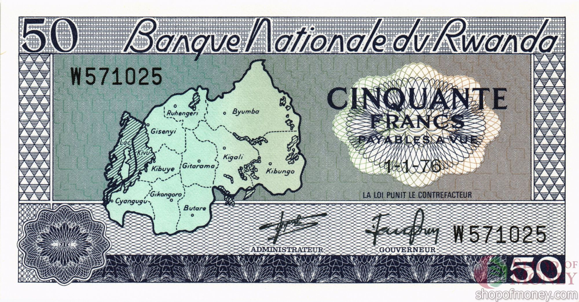 РУАНДА 50 ФРАНКОВ мини 1
