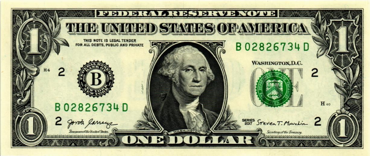 США 1 ДОЛЛАР (B - НЬЮ-ЙОРК)